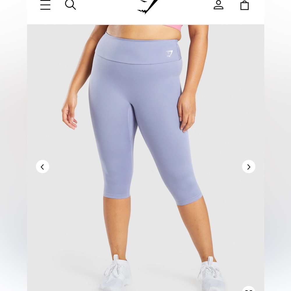 Gymshark Training Cropped Leggings Light Blue High Rise